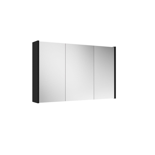 Adema Spiegelkast - 100x63x16cm - inclusief zijpanelen - mat zwart SW1212817/SW812071