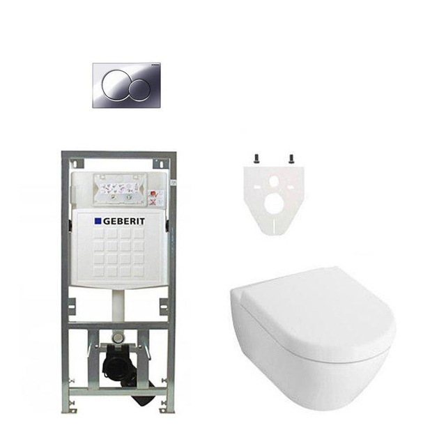 Villeroy & Boch Villeroy Boch Subway 2.0 DirectFlush Toiletset - geberit reservoir - bedieningsplaat - softclose - chroom 0701131/0124060/0700519/ga26028/