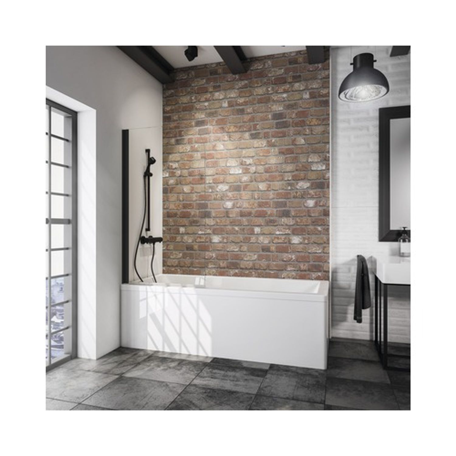 SCHULTE Badwand Black Style 1-delig 80x140cm Helder/zwart