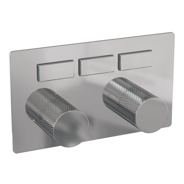Brauer Chrome Carving - 3 functies - inbouwthermostaat - drukknoppen - in/afbouwdelen - chroom 5-CE-158