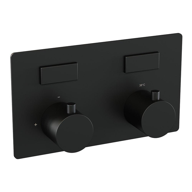 Brauer Black Edition - 2 functies - inbouwthermostaat - met inbouwdeel - drukknoppen - in/afbouwdelen - zwart mat 5-S-155