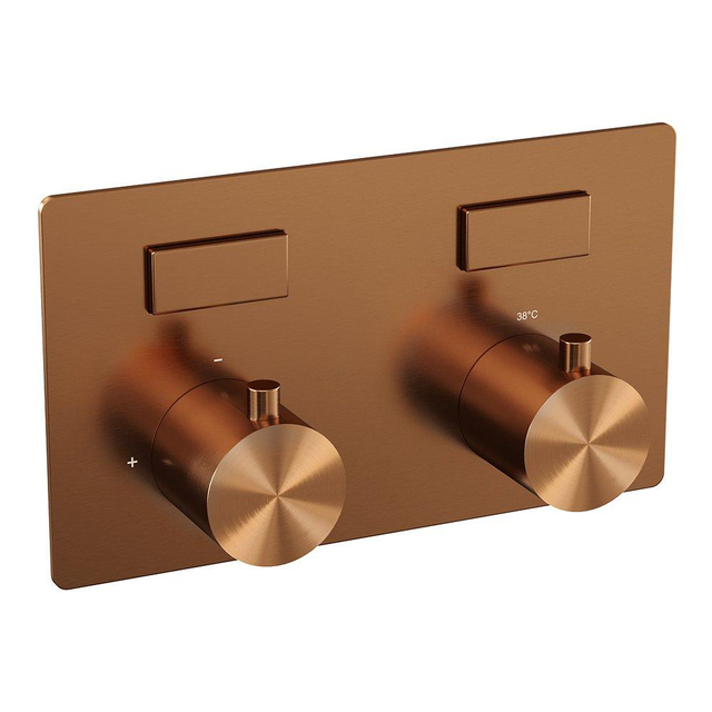 Brauer Copper Edition - 2 functies - inbouwthermostaat - met inbouwdeel - drukknoppen - in/afbouwdelen - koper geborsteld PVD 5-GK-155