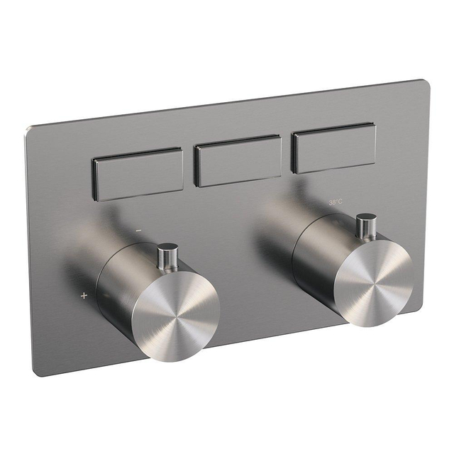 Brauer Brushed Edition - 3 functies - inbouwthermostaat - drukknoppen - in/afbouwdelen - RVS geborsteld PVD 5-NG-156