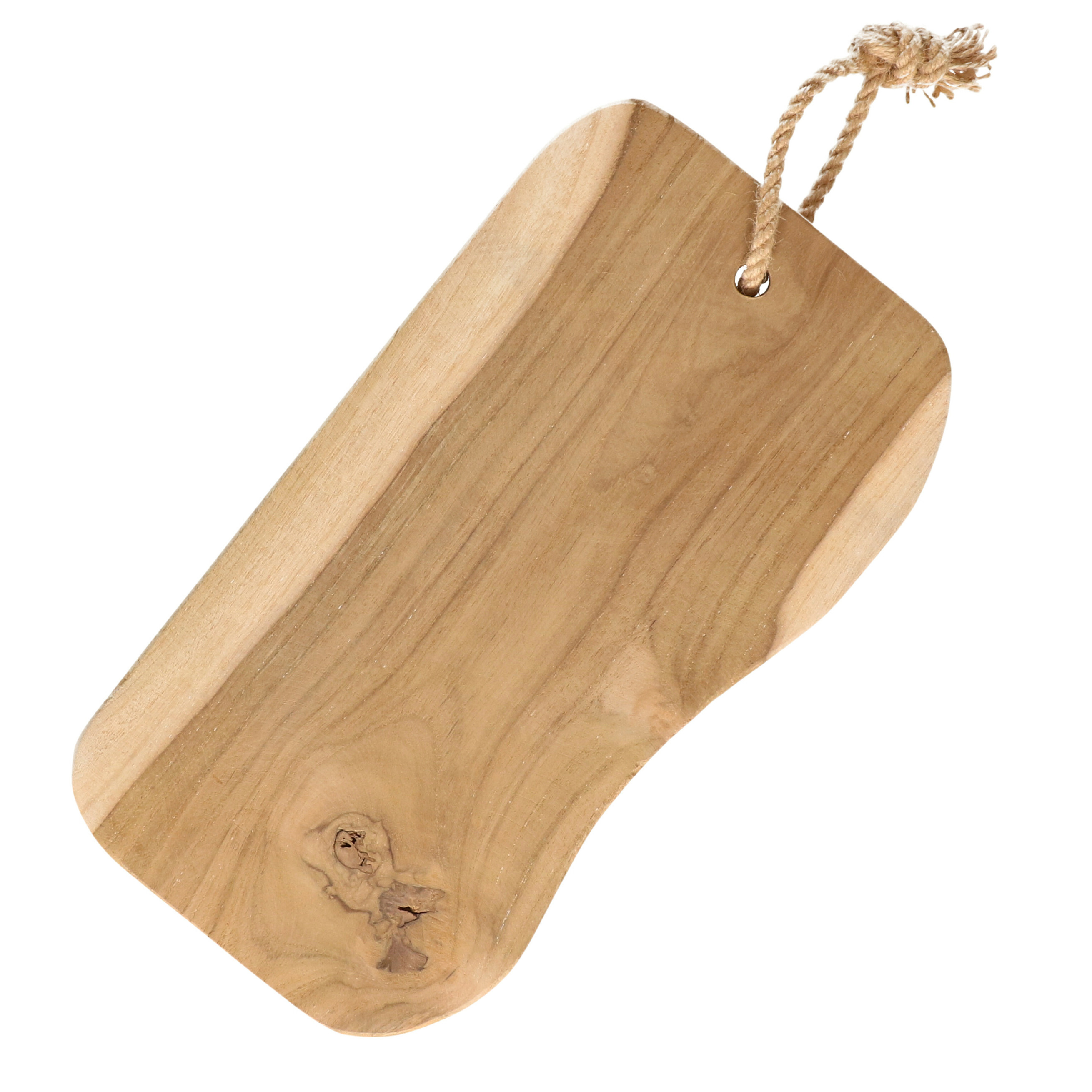 Merkloos Teak houten kaarsenplateau met handvat cm -