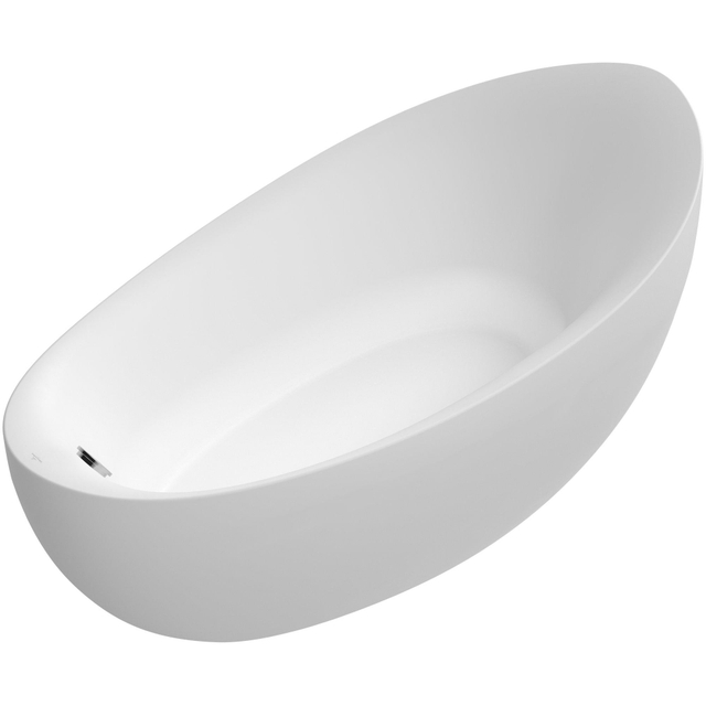 Villeroy & Boch Aveo new generation kunststof bad quaryl ovaal 190x95x44.3cm incl. voorgemonteerde afvoer en overloop mat wit ubq194ave9w1v-rw