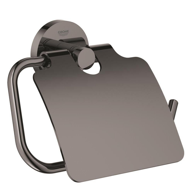 Grohe Essentials closetrolhouder met klep hard graphite 40367a01