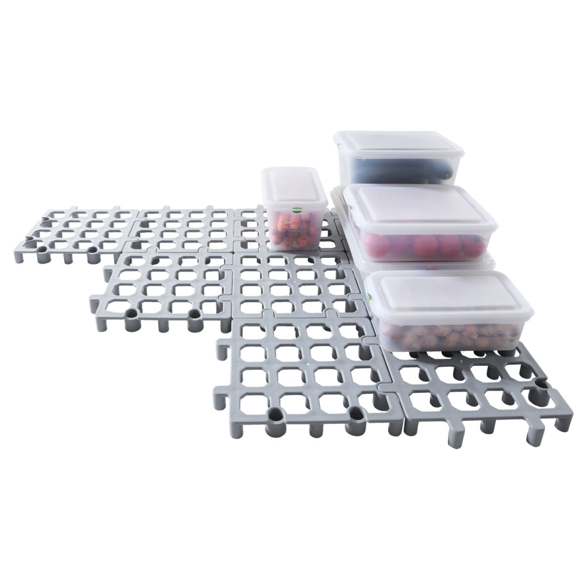 PULSIVA Vloerpallet Common; 33.5x33.5x4 cm (LxBxH); grijs; 6 stuk / verpakking