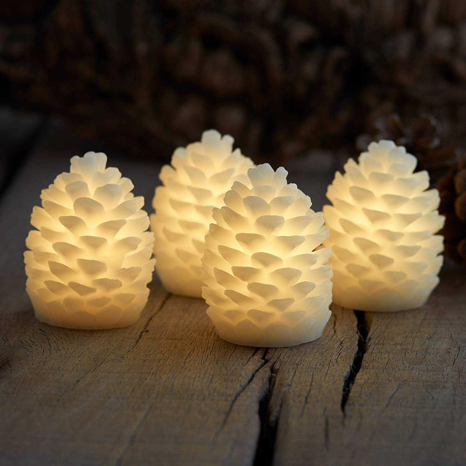 Sirius LED-kaars Clara, hoogte 7,5 cm, set van vier