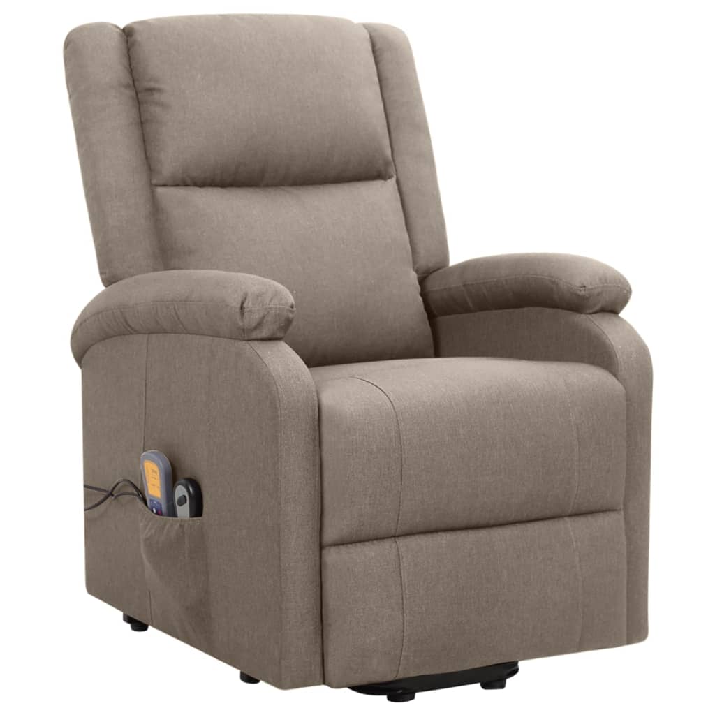 vidaXL Sta-op-massagestoel stof taupe