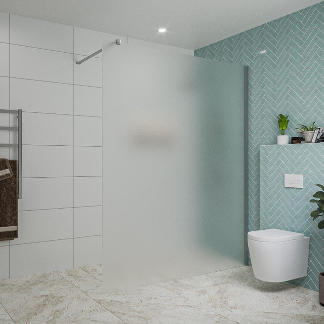 Fortifura Galeria inloopdouche - 160x200cm - mat glas - wandarm - chroom SW797932/SW797904