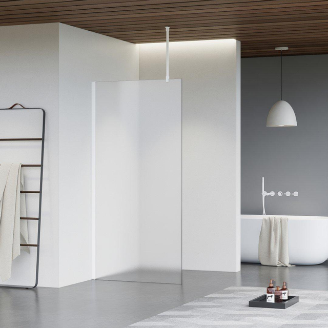 Fortifura Galeria inloopdouche - 160x200cm - mat glas - plafondarm - mat wit SW797932/SW797906/SW804546
