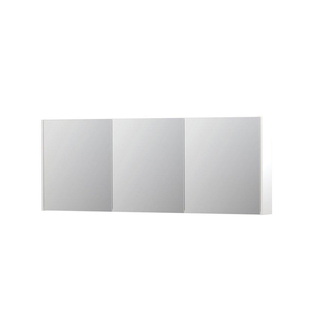 Ink SPK1 Spiegelkast - 160x14x60cm - 3 deuren - dubbelzijdige Spiegel - schakelaar en stopcontact - MDF lak wit mat 1110801