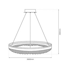 Milagro Lighting LED-H&auml;ngeleuchte Preciosa, gold/kristall, Acryl, &Oslash; 60 cm