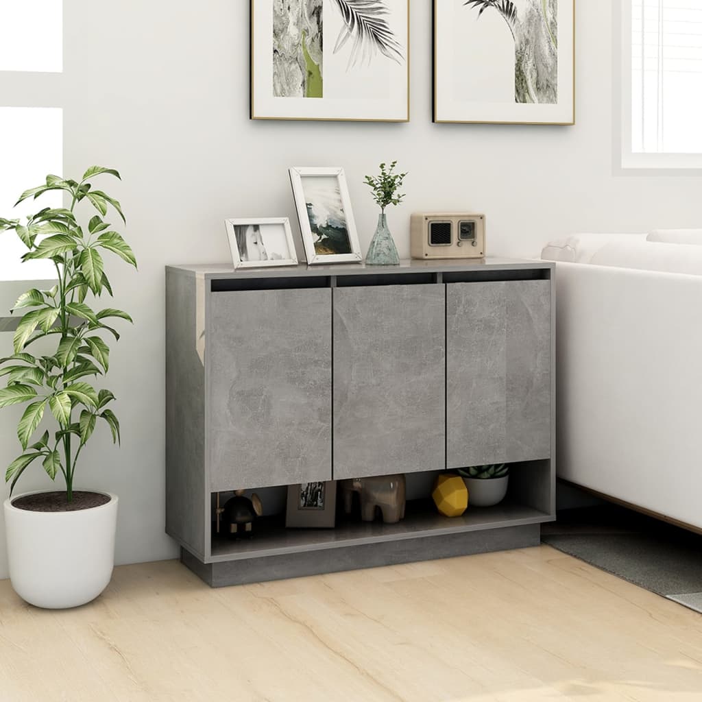 vidaXL Dressoir 97x31x75 cm bewerkt hout betongrijs