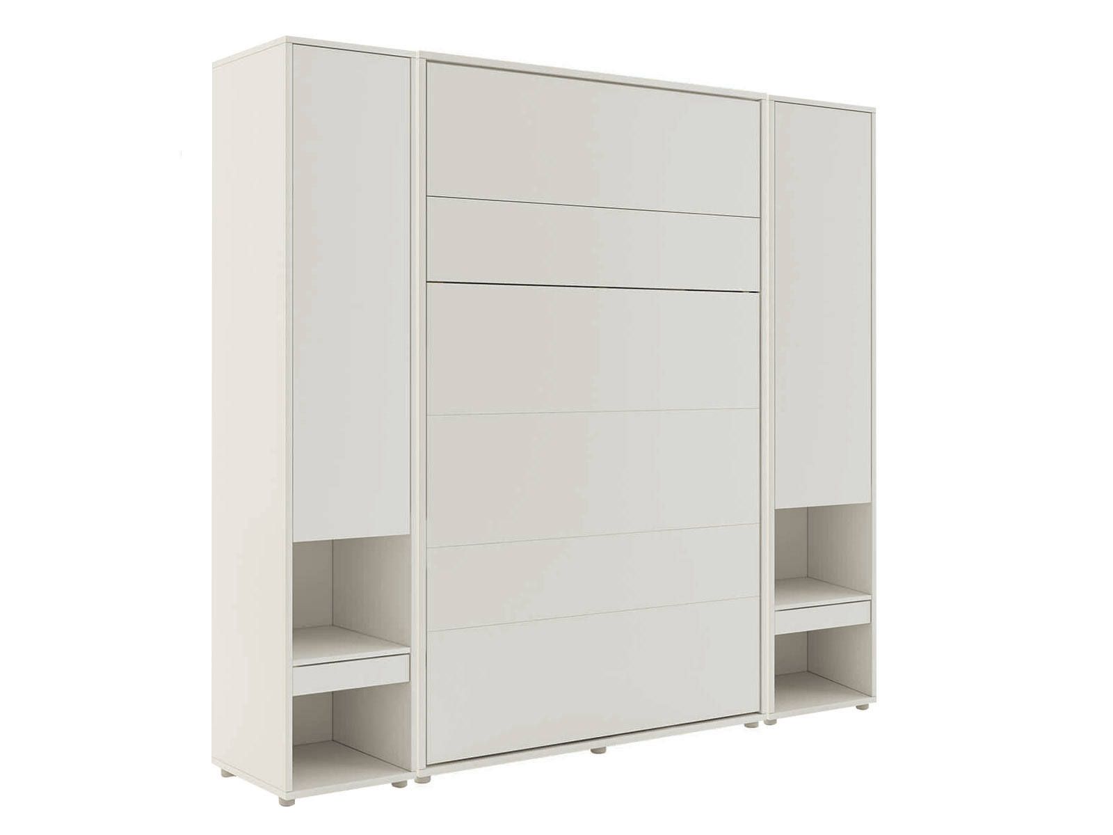 Mobistoxx Opklapbed CONCEPTION PRO 120x200 cm kasjmier (verticaal) met kasten en matras