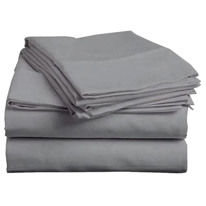 Zavelo Essential Laken Grijs (Percale katoen)-1-persoons (150x260 cm)