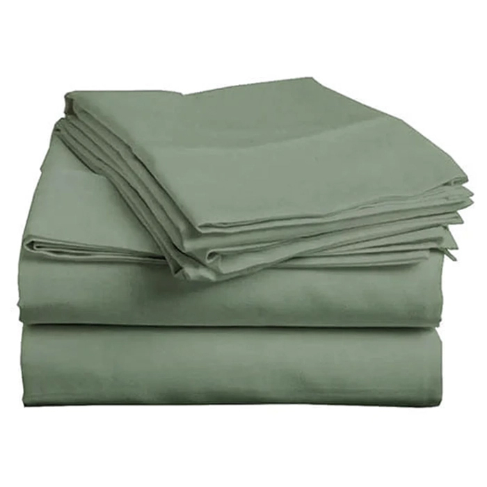 Zavelo Essential Laken Groen (Percale katoen)-Lits-jumeaux (250x260 cm)