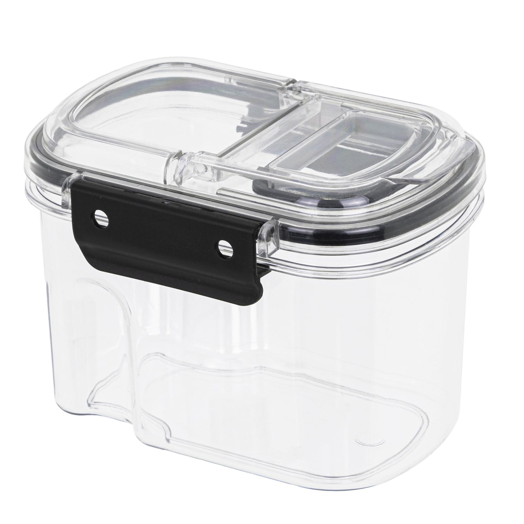 HI Voorraad bus - transparant - 700 ml - 14 x 11 x 10 cm - met deksel - voorraadbus/bakjes -