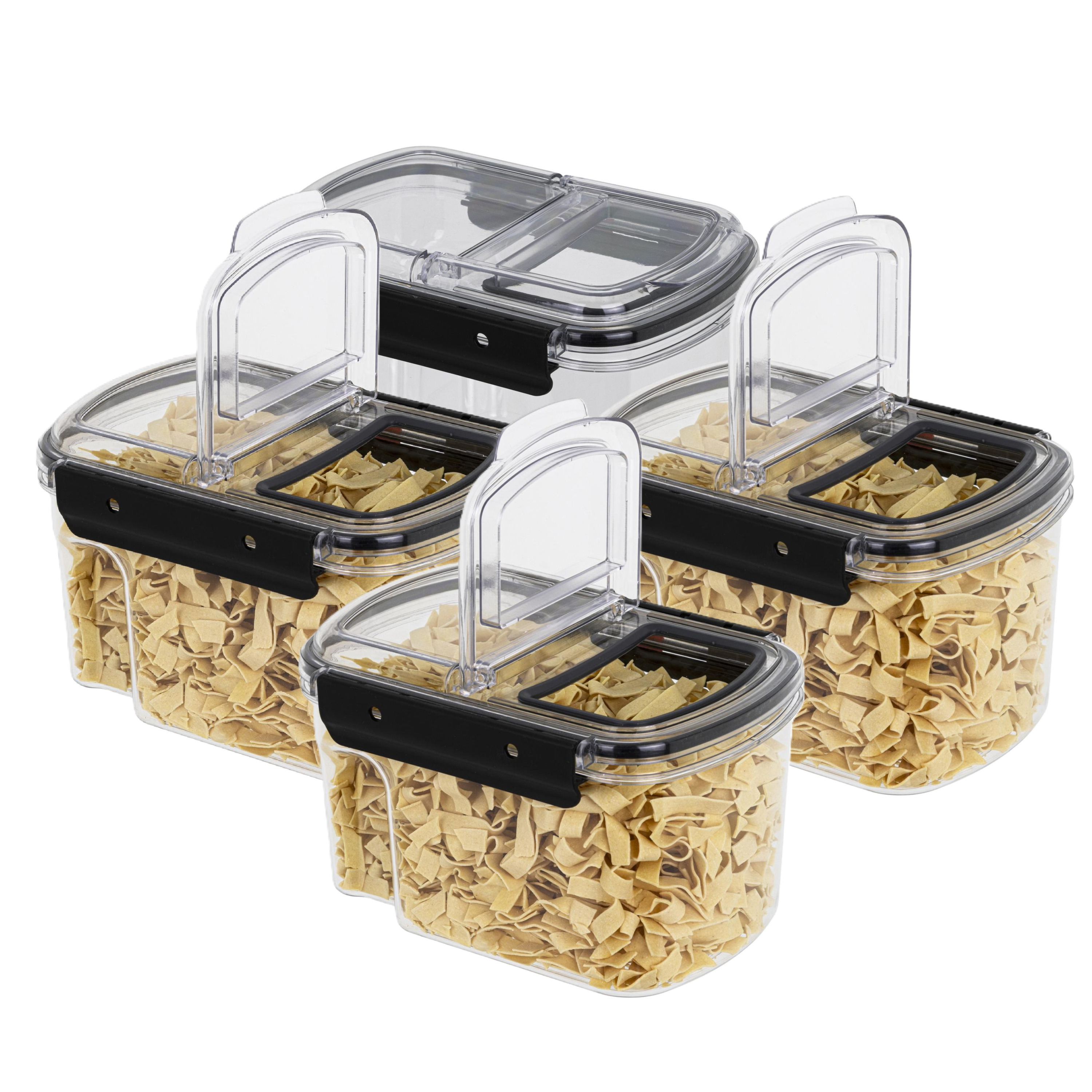HI Voorraad bus - 6x - transparant - 1700 ml - 14 x 11 x 22 cm - met deksel - voorraadbus/bakjes -