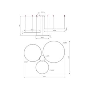Milagro Lighting LED-H&auml;ngeleuchte Saturno, schwarz, 3-fl., Metall, 4.000 K