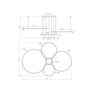 Milagro Lighting LED-H&auml;ngeleuchte Saturno, 4-fl., schwarz, Metall, 4.000 K