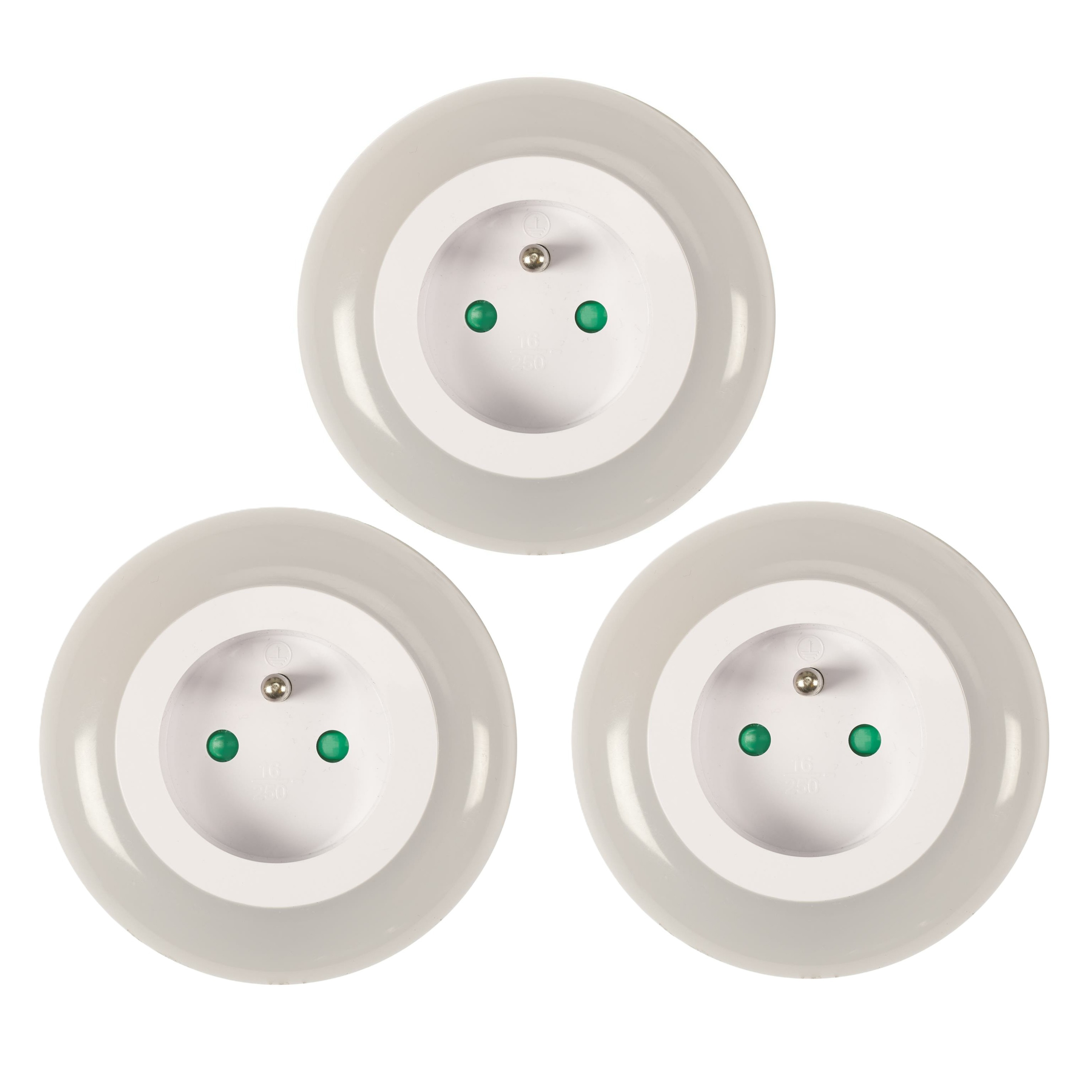 Home Deco Kids LED nachtlamp met lichtsensor - 3x - kinderkamer - extra stopcontact -