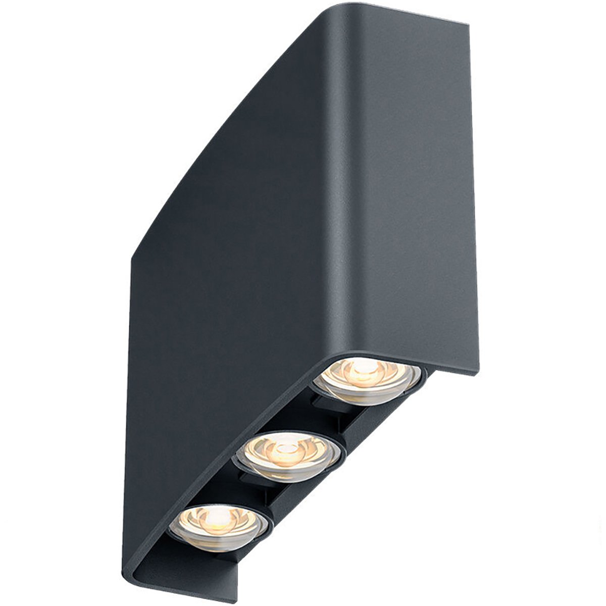 BES LED LED Wandlamp - Brinton Victo - Up & Down - 6W 480lm - Aanpasbare Lichtkleur 3000K-4000K-6500K - Voor Buiten en Binnen - Waterdicht IP65 - Rechthoek - Zwart