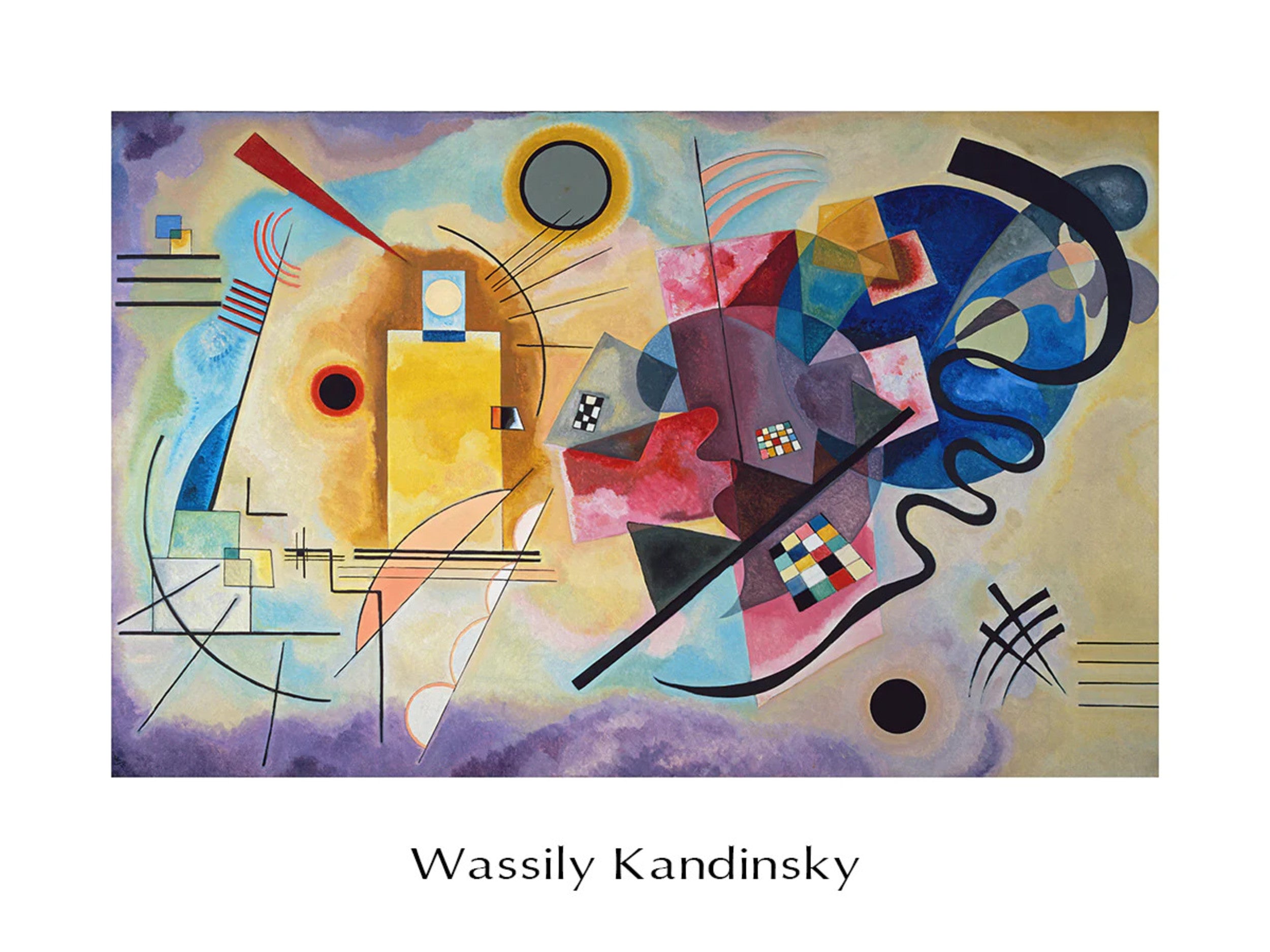 PGM Kunstdruk Wassily Kandinsky - Jaune, Rouge, Bleu 80x60cm