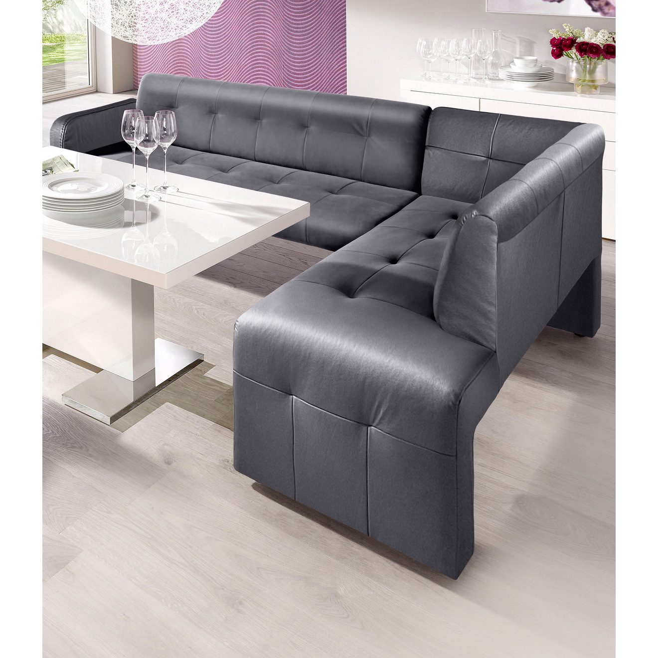 Exxpo - sofa fashion Hoekbank Barista, comfortabel en elegant, hoge bodemvrijheid moderne zit- en rugverwerking, vrij in de ruimte te plaatsen