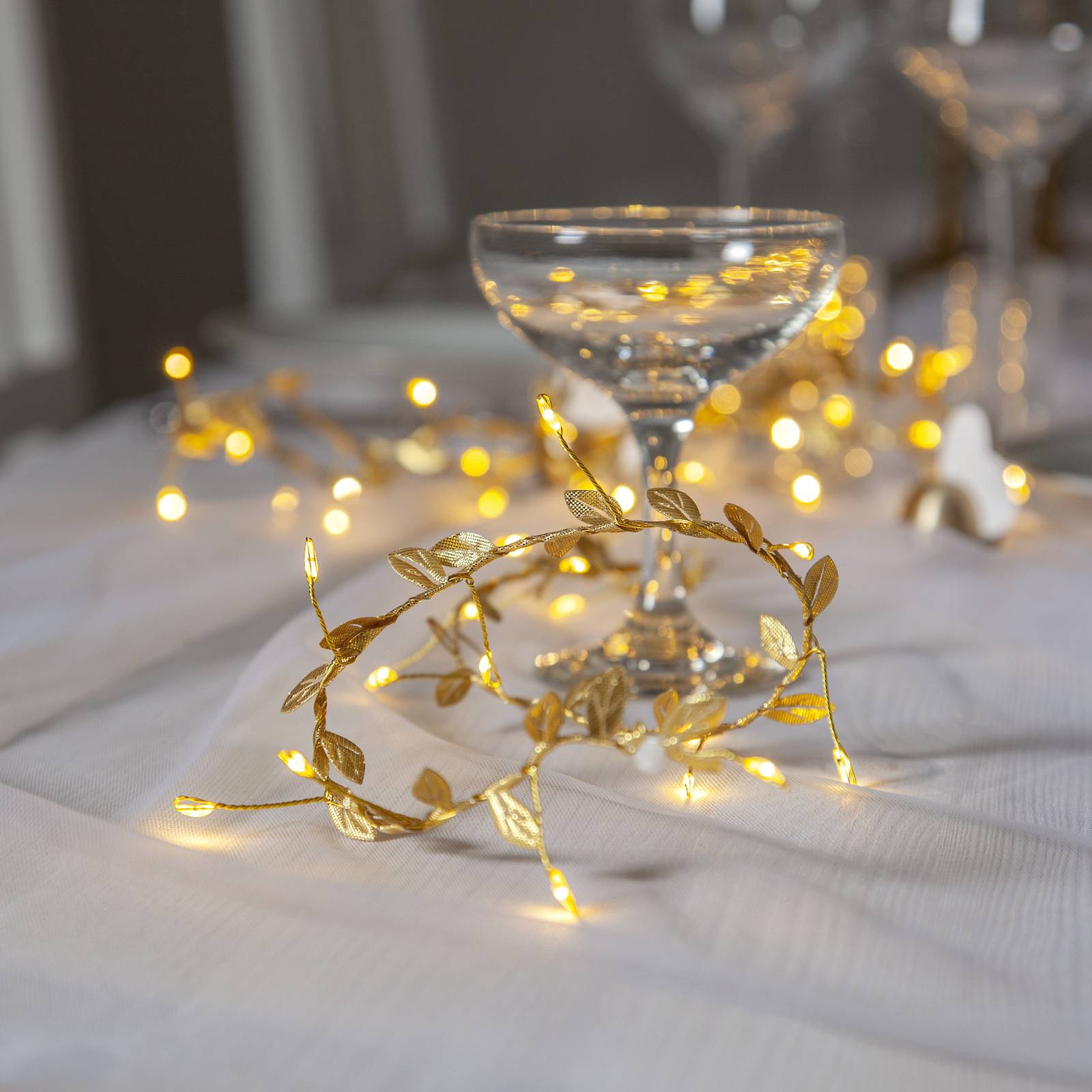 STAR TRADING LED lichtketting Winny, goud, kunststof, 200 cm, batterij