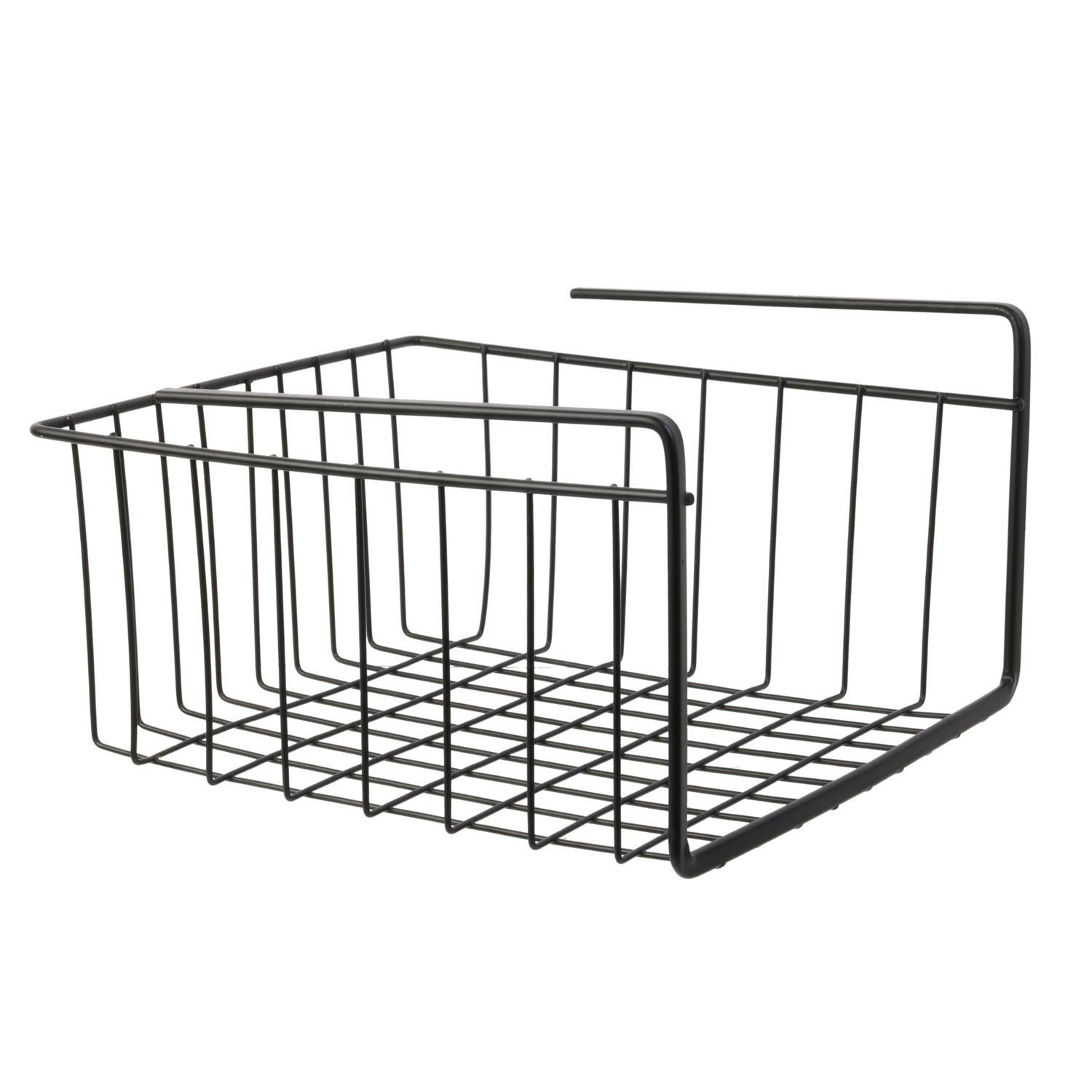 Home Deco Factory Hangmand voor kast - metaal - 26 x 14 x 26 cm - zwart - kastmandje - opbergers -
