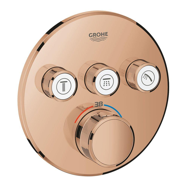 Grohe Grohtherm SmartControl inbouwkraan thermostatisch met omstel voor 3 functies rond warm sunset 29121da0