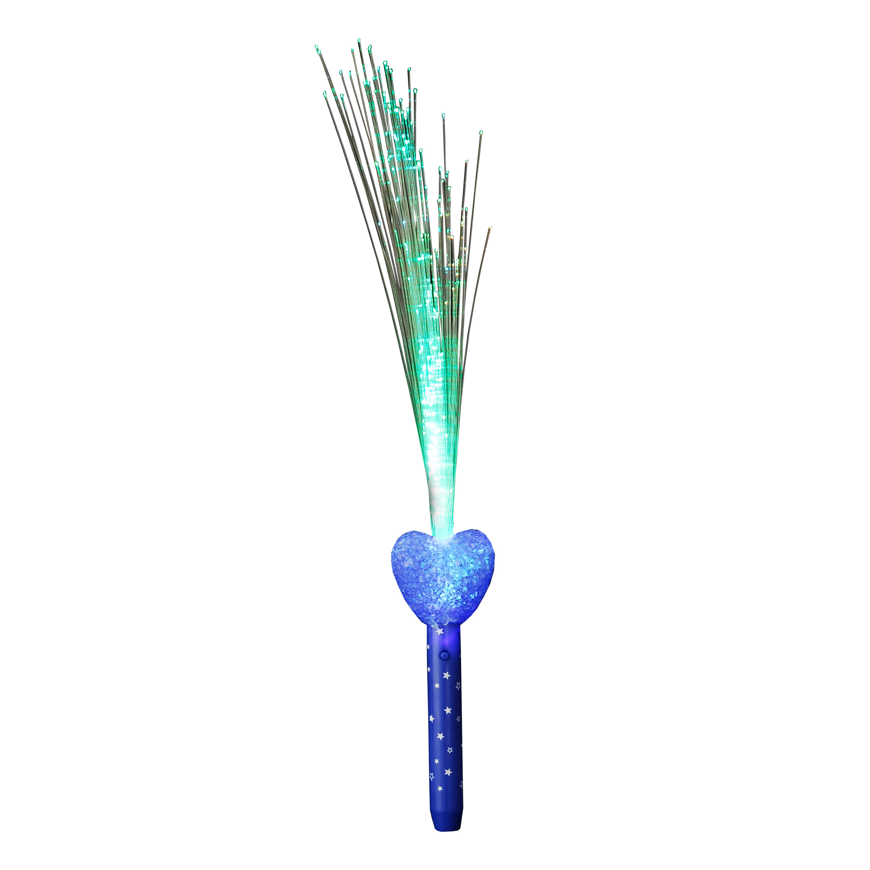Merkloos Licht toverstaf - blauw - magische LED verlichting - fiberstick hartvormig -