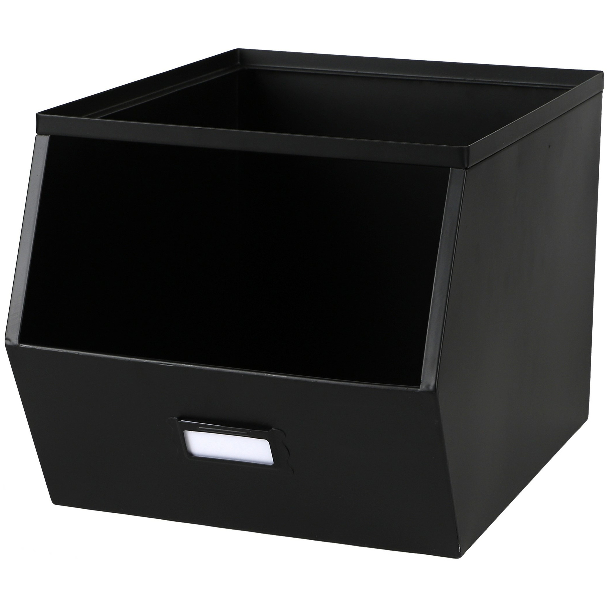 Urban Living Stapelbare opbergmand Open Metal Box - L23 x B32 x H21 cm - metaal - zwart -