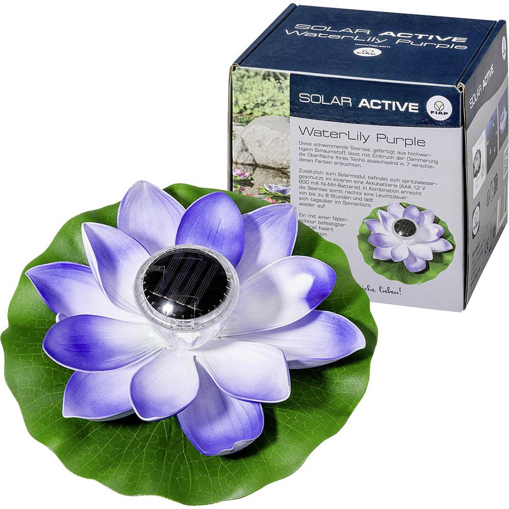 FIAP 3206-2 SOLAR ACTIVE WaterLily Purple Decoratieve lamp op zonne-energie LED LED vast ingebouwd Paars
