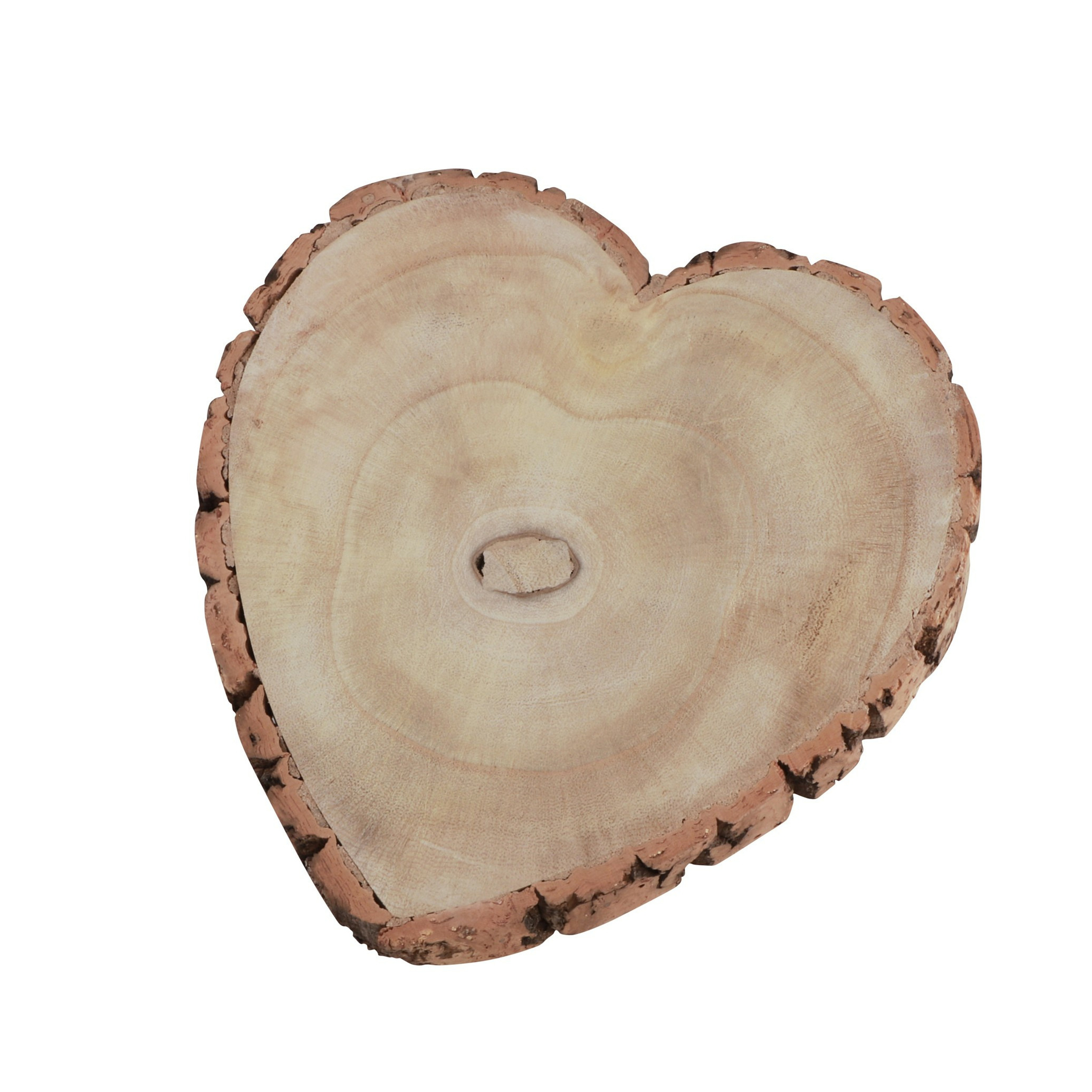 Chaks Kaarsenbord/decoratie dienblad - houten boomschijf - 23 x 3 cm - hartvormig -