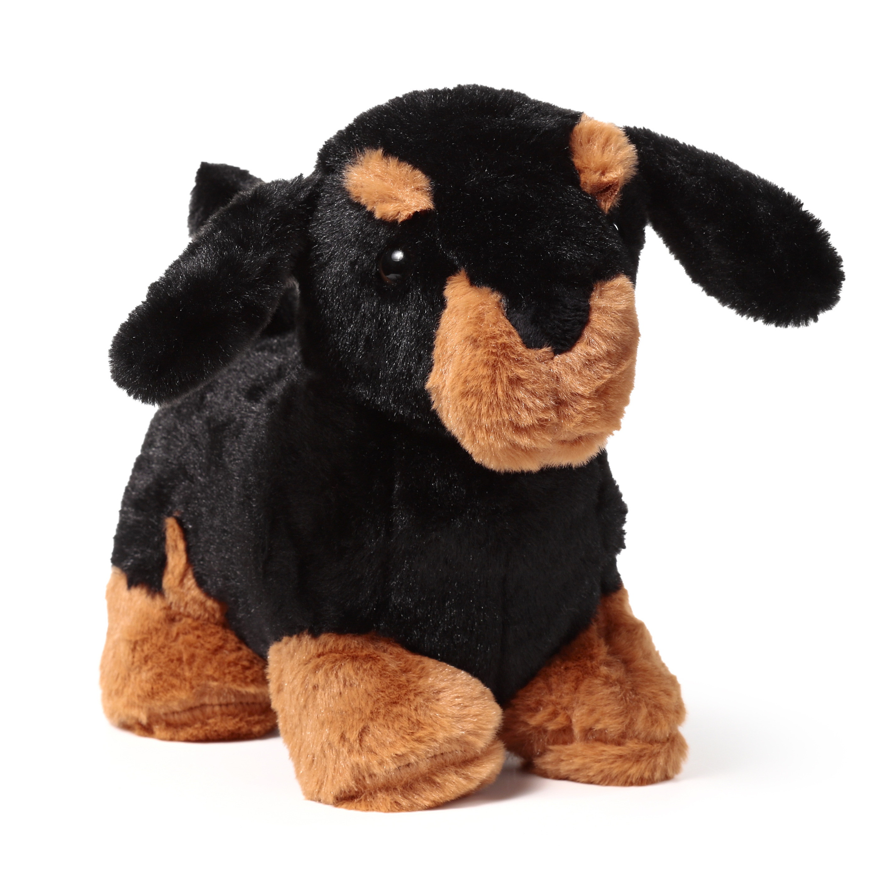 Puckator Deurstopper Teckel hond - 1.2 kg - zwart/bruin - knuffeldier - H22 cm - deurstop -