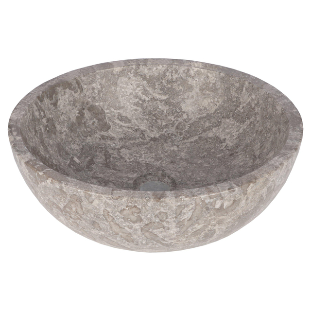 Differnz Boomer Waskom - 21x12cm - rond - Marmer - Grijs 36.102.34