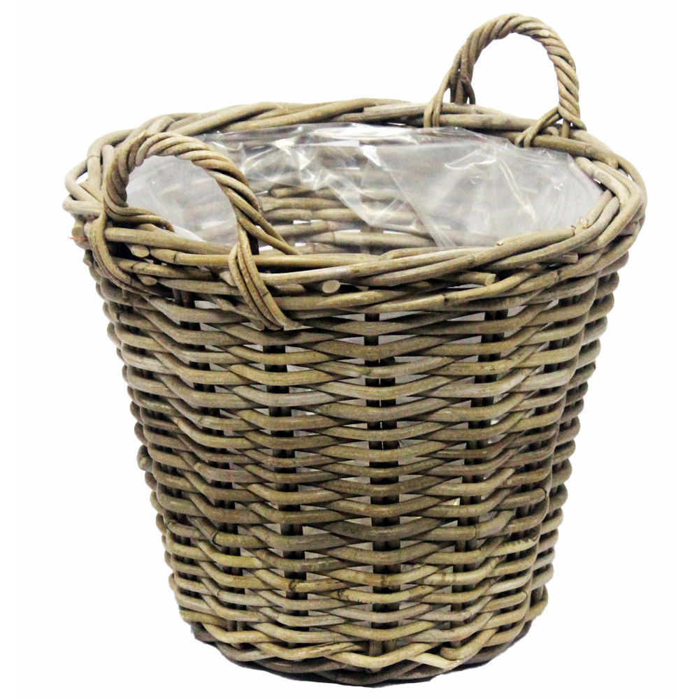 Van der Leeden Opbergmand met hengsels - rotan gevlochten - D30 x H23 cm - opbergen -