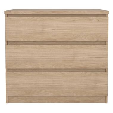 Leen Bakker Ladekast Naia 3 lades - eikenkleur - 70,1x77x50 cm