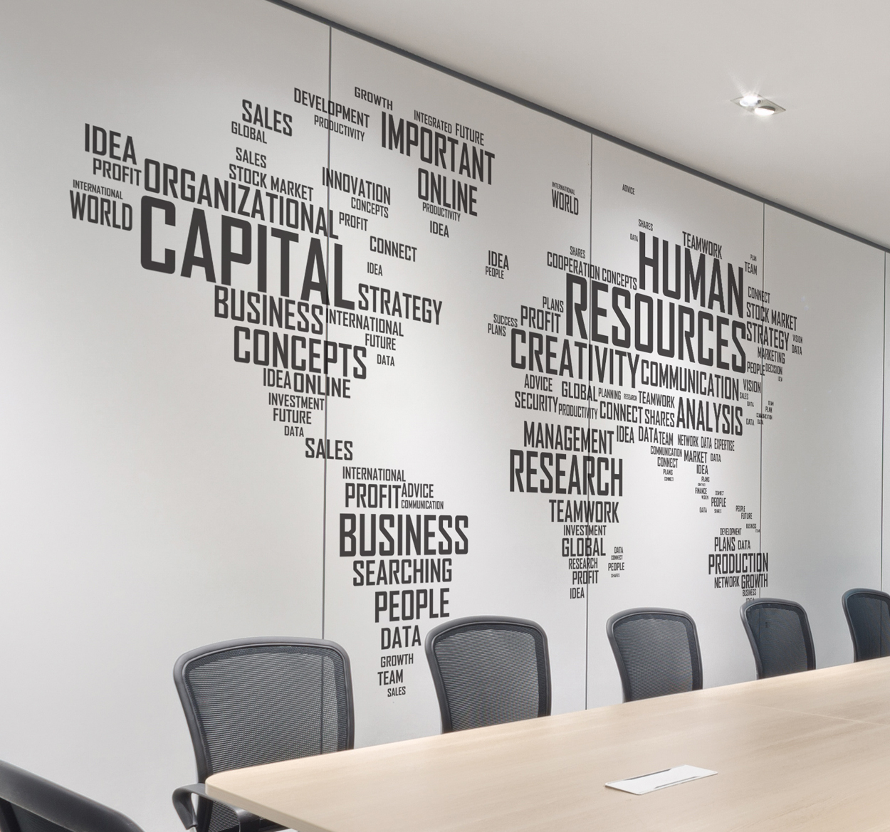 Tenstickers Muursticker wereldkaart human resources