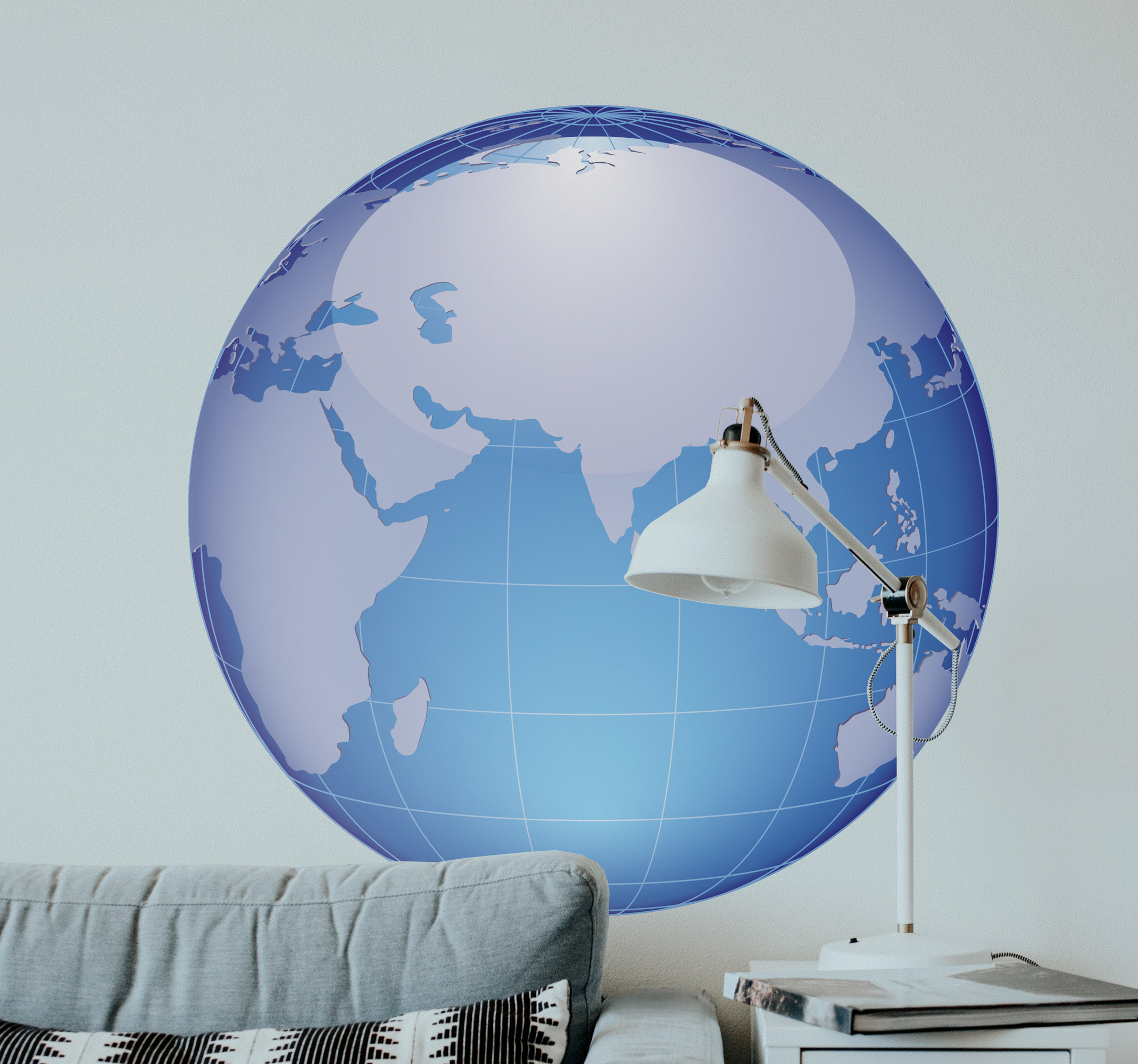 Tenstickers Muursticker wereldkaart Indische Oceaan