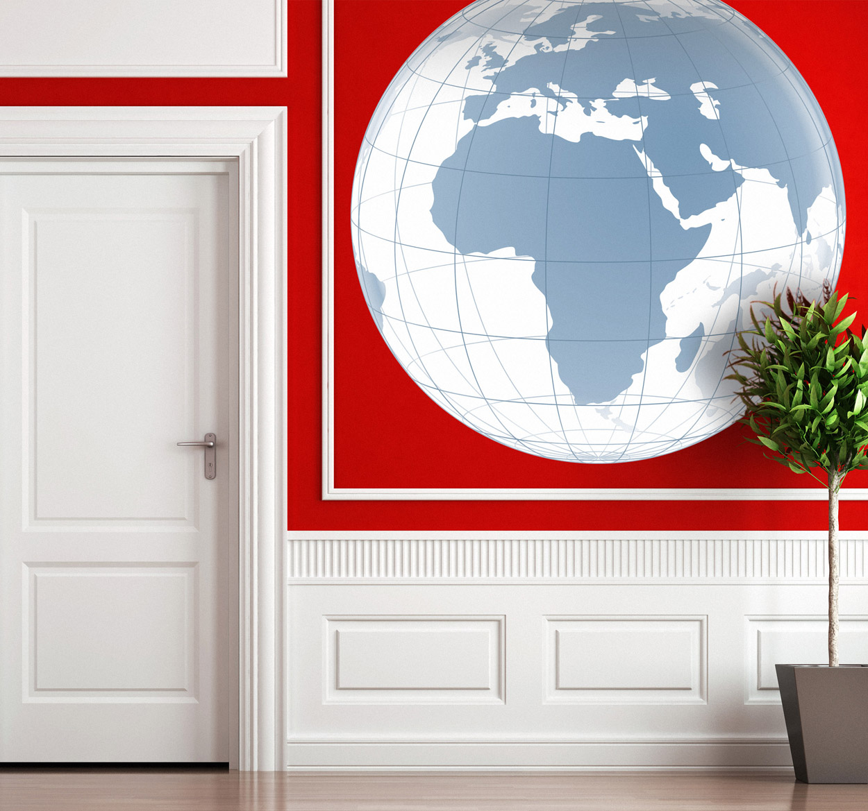 Tenstickers Muursticker wereldkaart met Afrika