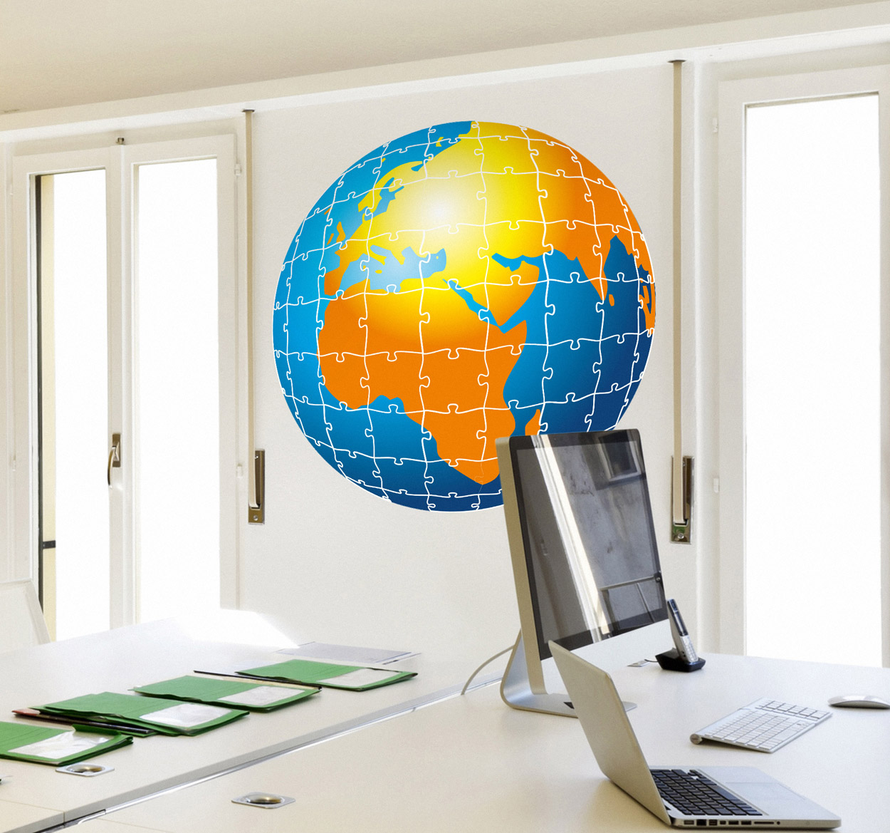 Tenstickers Sticker wereld bol puzzel