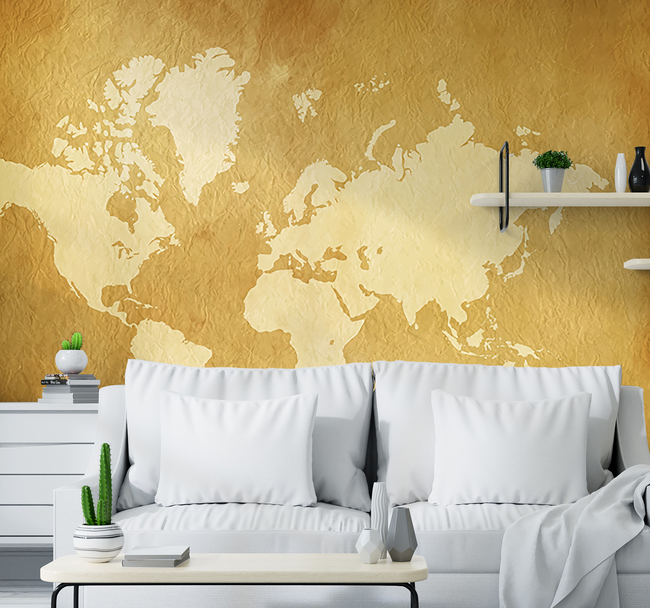 Tenstickers Wereldkaart vintage fotobehang