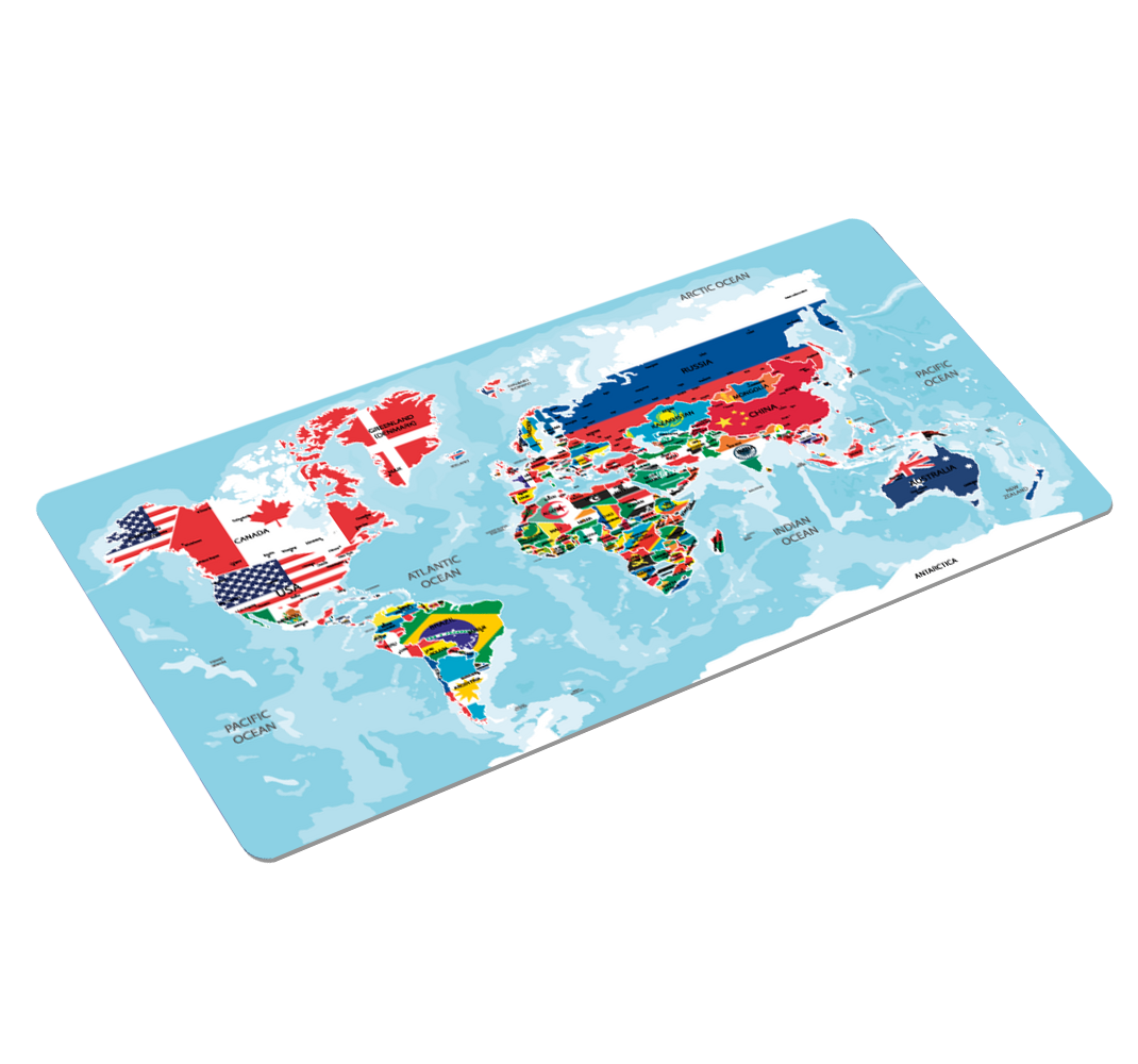 Tenstickers XXL Wereldkaart muismat Vlag