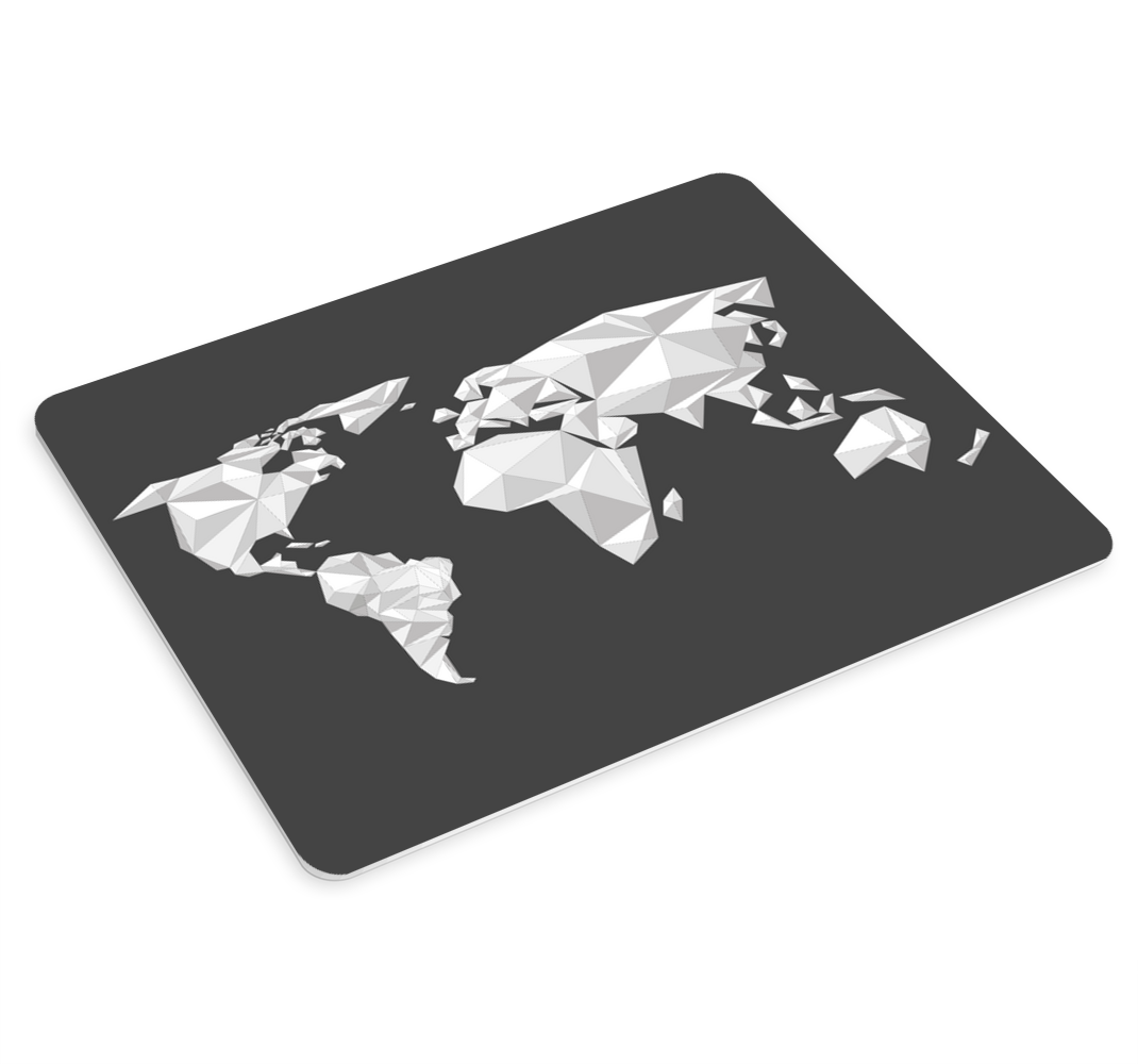 Tenstickers Wereldkaart muismat Abstracte geometrische wereldkaart