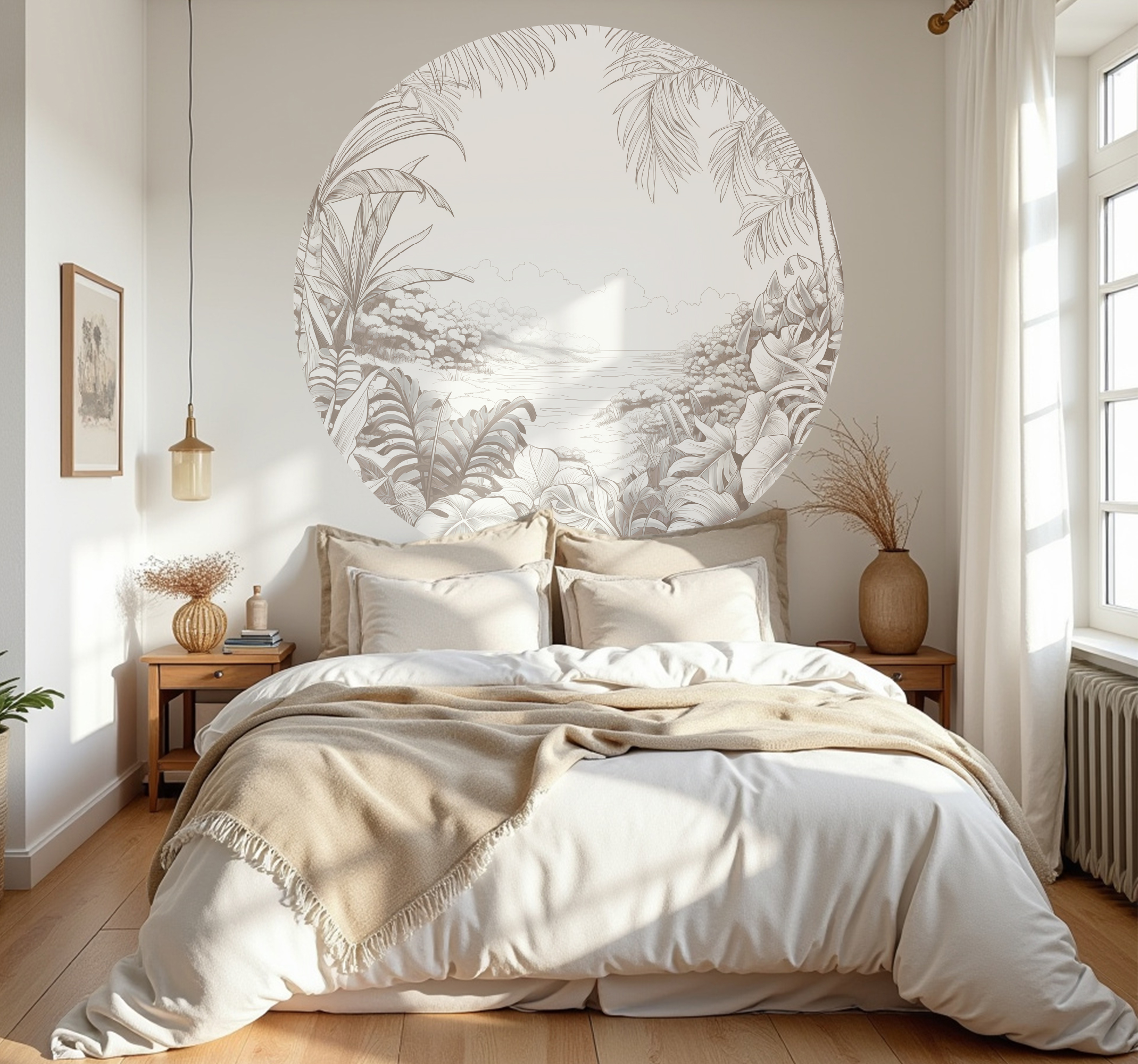 Tenstickers Cirkel serene jungle muursticker