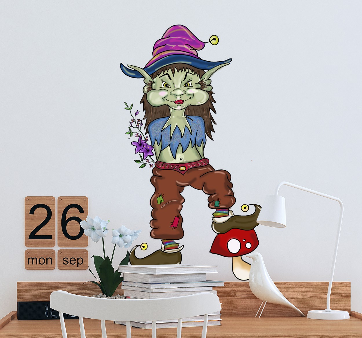 Tenstickers Kindersticker Wanddecoratie Elf