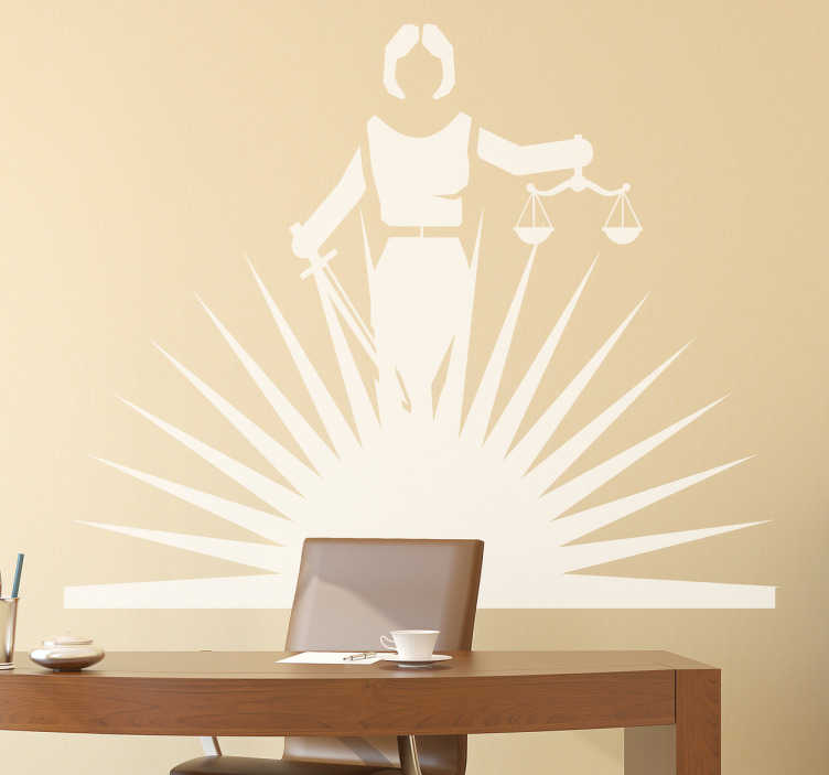 Tenstickers Muursticker Vrouwe Justitia